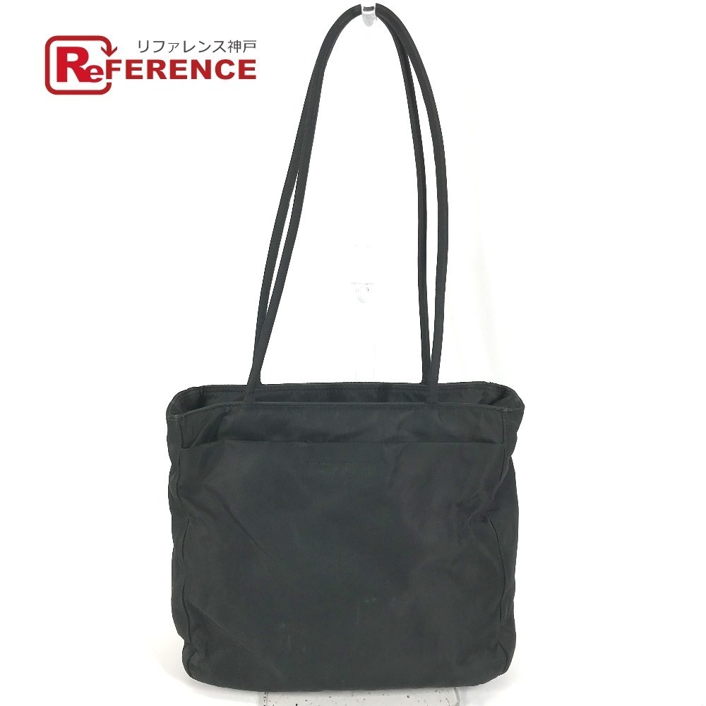 PRADA Triangle Logo Shoulder Bag Tote Black